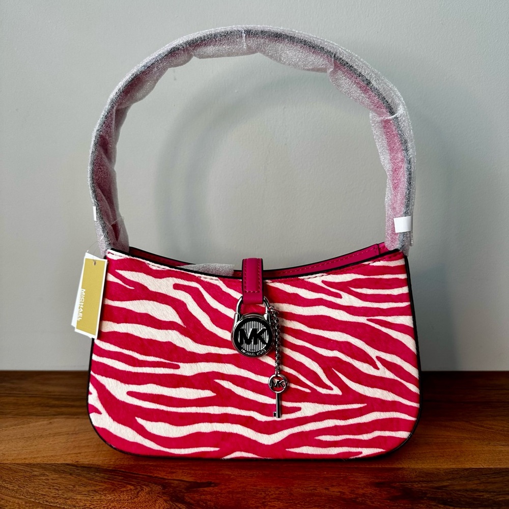 Lyra Small Zebra Print Calf Hair Pochette